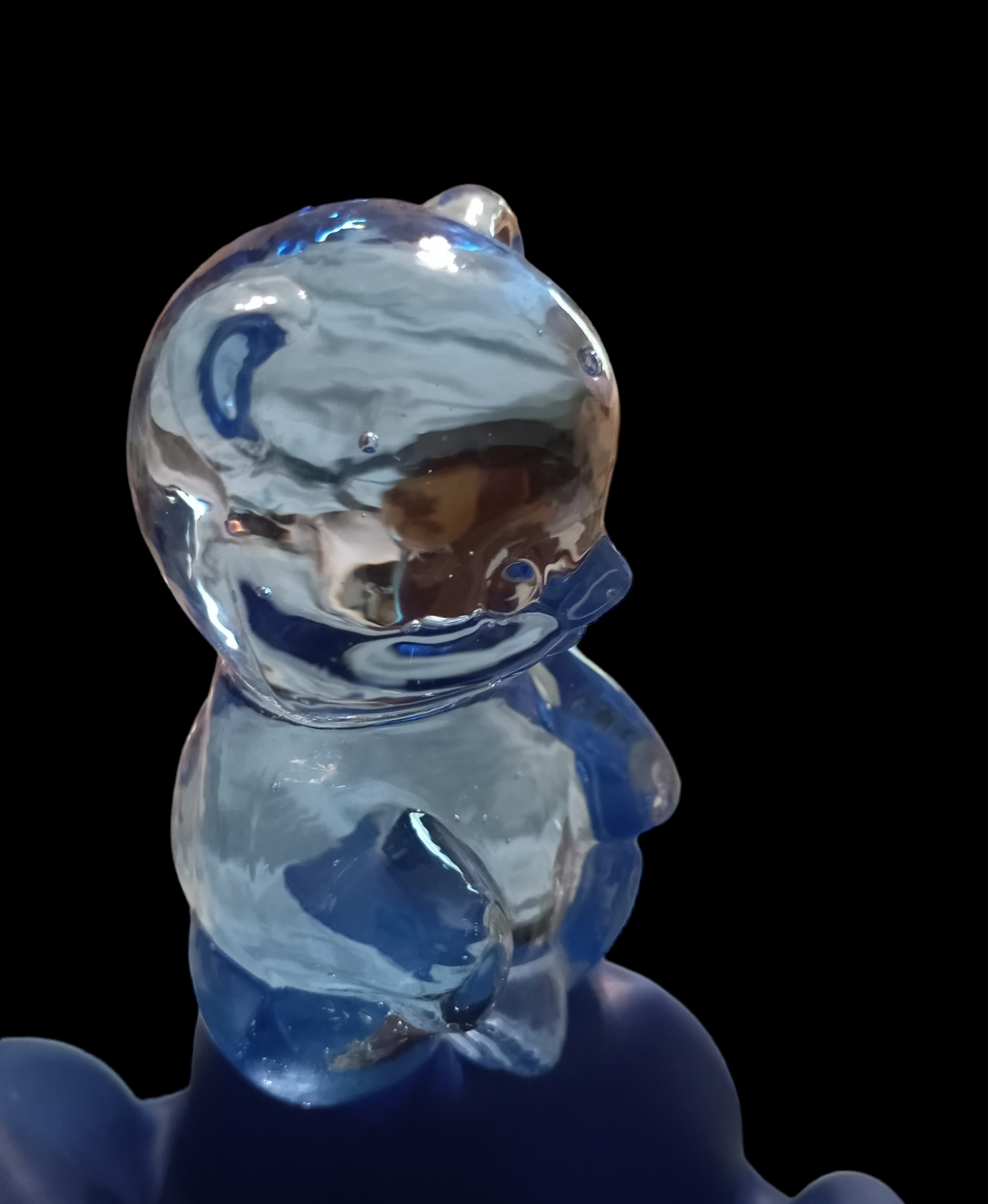 Fenton Blue Crystal Bear
