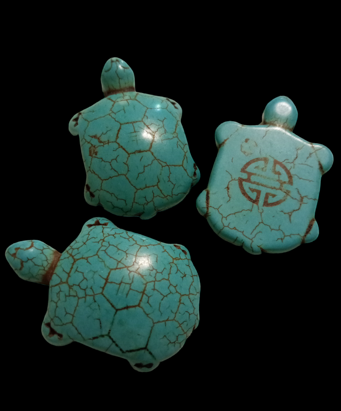2" Howlite Turtle pendants lot of 3