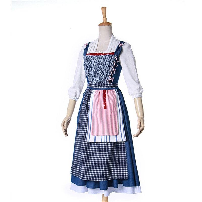 Belle Costumes Movie Beauty And The Beast Princess Cosplay Women Blue Dress